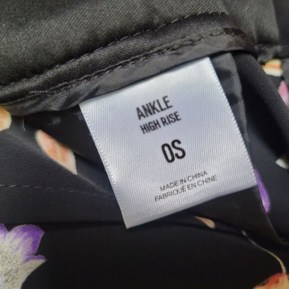 Express Floral Print High-Rise Ankle Trousers Pants. Size 0S - Picture 7 of 8